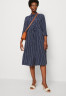Tommy Hilfiger ROPE MIDI SHIRT DRESS Shirt dress carbon navy/white ПЛАТЬЕ-РУБАШКА МИДИ ROPE Платье-рубашка карбон темно-синий/белый