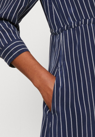 Tommy Hilfiger ROPE MIDI SHIRT DRESS Shirt dress carbon navy/white ПЛАТЬЕ-РУБАШКА МИДИ ROPE Платье-рубашка карбон темно-синий/белый