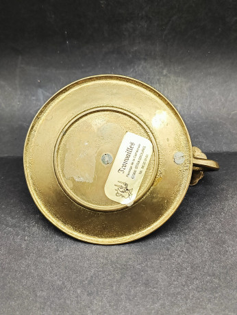 Подсвечник камерный винтажный Trouvailles "Розы" с бабочкой на ручке, медь, 14 х 5 см, Франция, 1950-60гг.