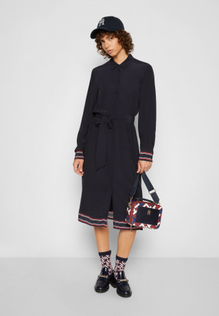 Tommy Hilfiger VIS MONOGRAM SHIRT DRS DETAIL LS Day dress desert sky РУБАШКА С МОНОГРАММОЙ VIS DRS DETAIL LS Повседневное платье небо пустыни