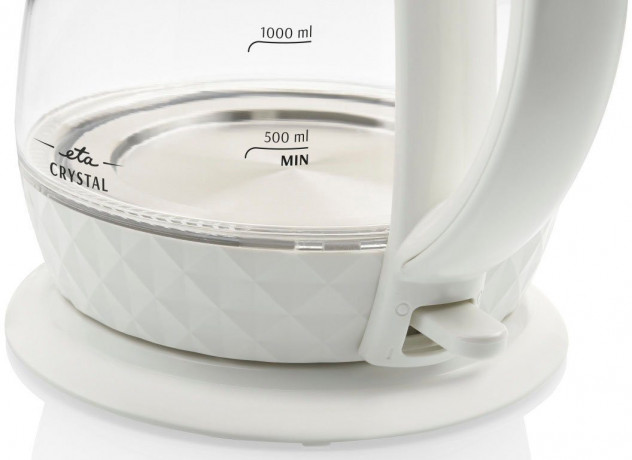 eta eta Wasserkocher Crystal ETA315490010, 1,7 l, 2200 W, in einem edlen Weiss, aus Glas und mit Beleuchtung чайник ETA Crystal ETA315490010, 1,7 л, 2200 Вт, элегантного белого цвета, из стекла и с подсветкой.