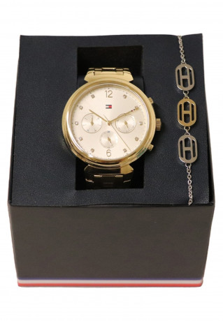 Tommy Hilfiger GESCHENKSET Chronograph watch gold farbend ПОДАРОЧНЫЙ НАБОР Часы с хронографом золотого цвета