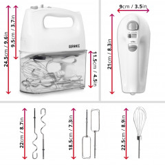 Duronic Duronic Handmixer, HM4 W elektrischer Handmixer, 400 Watt, Aufbewahrungsbox  Ручной миксер Duronic, электрический ручной миксер HM4 W, 400 Вт, ящик для хранения