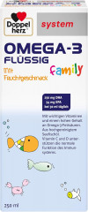 Doppelherz system Omega-3 Family flussig mit Fruchtgeschmack, Доппельгерц ОМЕГА-3 из морской рыбы + Витамины A, C, D и B12, сироп с фруктовым вкусом для детей с 4-х лет и взрослых, 250 мл x 2 штуки