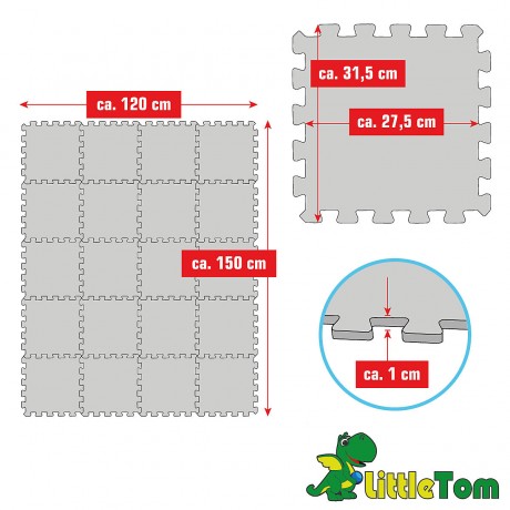 LittleTom Puzzlematte Uni Pink Grau 20 Teile Коврик-пазл Uni Pink Grey 20 штук