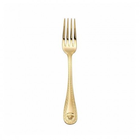 Rosenthal meets Versace Rosenthal Versace Medusa Besteck 14 gramm vergoldet - Feingold 999 Dessertgabel 18 cm Столовые приборы Rosenthal Versace Medusa 14 грамм с позолотой - десертная вилка из чистого золота 999 пробы 18 см