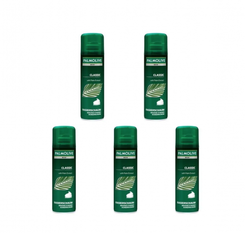 Palmolive Rasierschaum Classic, 300 ml x 5st, Palmolive Men Classic пена для бритья для мужчин, с экстрактом пальмы, Набор 300мл x 5шт