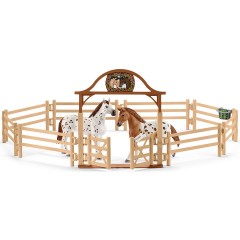 Schleich Exklusiver Horse Club Reiterhof: 72140 Fitness-Check vor dem grossen Reitturnier Эксклюзивные конюшни Horse Club: 72140 проверок физической формы перед большим конным шоу