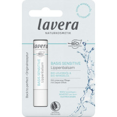 LAVERA Basis Sensitive Lippenbalsam, 4,5 g, Лавера Бальзам для губ Базис Сенситив, био-жожоба и миндаль, увлажнение, 4,5 г