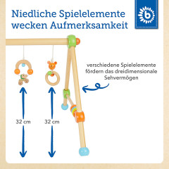 bieco Spieltrapez Spielbogen fur Babys -Figuren Rasseln Kugeln- Activity Baby Gym Holz Spielbogen Игровая арка на трапеции для малышей