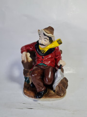 Статуэтка винтажная ARPC Romania &quot;Мужчина с кувшином и зонтиком на лавке&quot;, 13 x 10 x 20 см, Румыния, 1960-70гг.