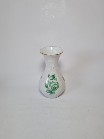 Ваза винтажная Royal KPM "Зеленый цветок", 16 см, Германия, 1960-70гг.