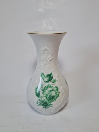 Ваза винтажная Royal KPM "Зеленый цветок", 16 см, Германия, 1960-70гг.
