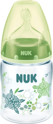 Nuk Plus PAFarbe grün, Стеклянная Бутылка для Младенца со Съемной Соской 150ml, 1 шт
