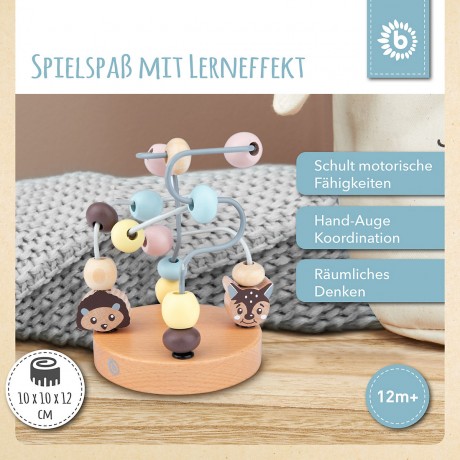 bieco Motorikwurfel Motorikschleife Lernspielzeug Holz Wurfel Motorik Spielzeug Baby Motorikwurfel Куб моторных навыков Кубик двигательных навыков Петля Обучающая игрушка Деревянный куб Двигательные навыки Игрушка Детский куб моторных навыков