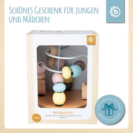 bieco Motorikwurfel Motorikschleife Lernspielzeug Holz Wurfel Motorik Spielzeug Baby Motorikwurfel Куб моторных навыков Кубик двигательных навыков Петля Обучающая игрушка Деревянный куб Двигательные навыки Игрушка Детский куб моторных навыков