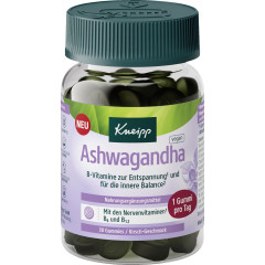 Kneipp Ashwagandha Gummies, 30 Stueck, Kneipp жевательные пастилки с ашвагандой и витаминами B6 и B12, вишнёвый вкус, 30 шт.