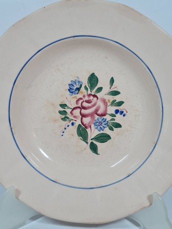 Тарелка сервировочная винтажная Sarreguemines France, керамика, 2 шт., 22,5 см, Франция, 1960-70гг.