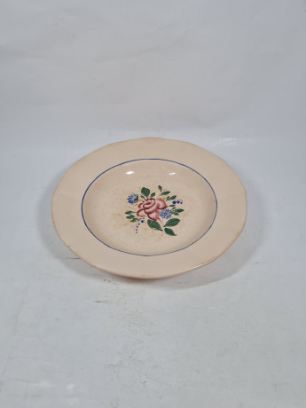 Тарелка сервировочная винтажная Sarreguemines France, керамика, 2 шт., 22,5 см, Франция, 1960-70гг.