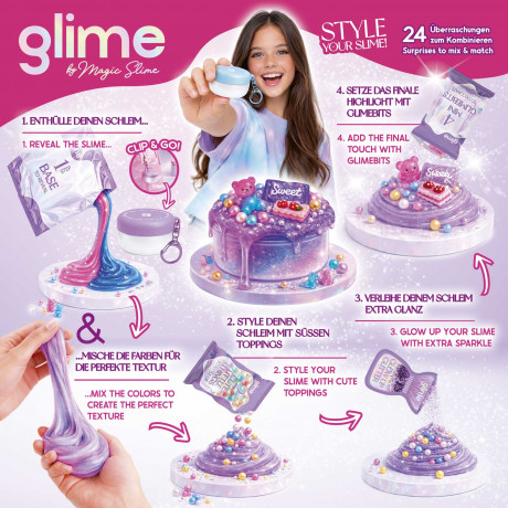 CRAZE GLIME Adventskalender, CRAZE детский адвент-календарь со слаймами, топпингами и фигурками, 24 сюрприза