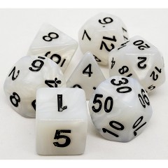 dice4friends 7-tlg. RPG Wurfelset: Pearl White 7 шт. Набор игральных костей RPG: жемчужно-белый