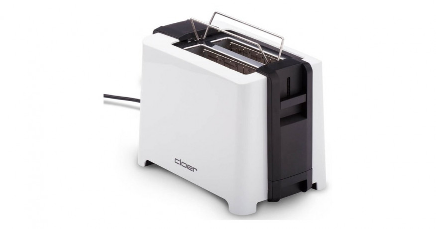 Cloer Cloer Full Size Toaster 3531  weiss/schwarz, 900 Watt, fur 2 XXL-Toastscheiben  weiss/schwarz Тостер Cloer Full Size 3531 белый/черный, 900 Вт, на 2 тоста размера XXL
