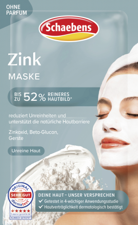 Schaebens Zink Maske 2 x 5 ml, Маска для проблемной кожи с цинком и бета-глюканом, 2 × 5 мл