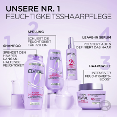 L'Oreal Paris Elvital Hydra Hyaluronic 72H Feuchtigkeits-Auffuellendes Shampoo, 300 ml, Увлажняющий шампунь с гиалуроновой кислотой для обезвоженных волос, увлажнение до 72 часов, 300 мл