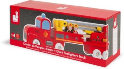 Janod Story Feuerwehrauto Holz mit 4 Holzfiguren История пожарной машины из дерева с 4 деревянными фигурками