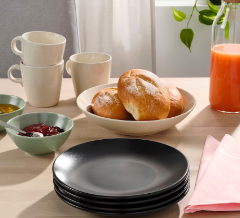 IKEA FARGKLAR Service 24-tlg., mattiert dunkelgrau, Икеа ФЭРГКЛАР Сервиз, 24 предмета, цвет матовый темно-серый