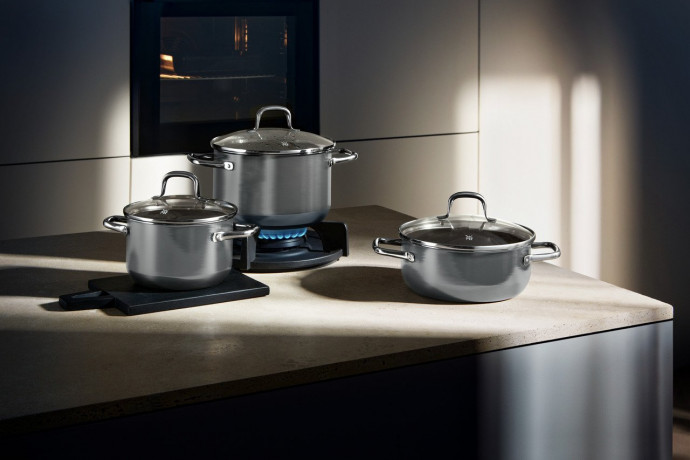 WMF WMF Fusiontec Essential Topf-Set, 3-teilig Calm Grey grau Набор кастрюль WMF Fusiontec Essential, 3 предмета Calm Grey