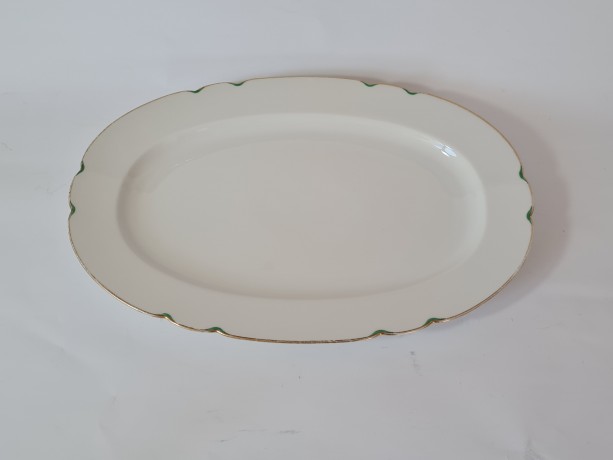 Hutschenreuther Bavaria Блюдо с фактурным краем и позолоченным ободком, 39x26x4 см, Германия, 1950-60гг.