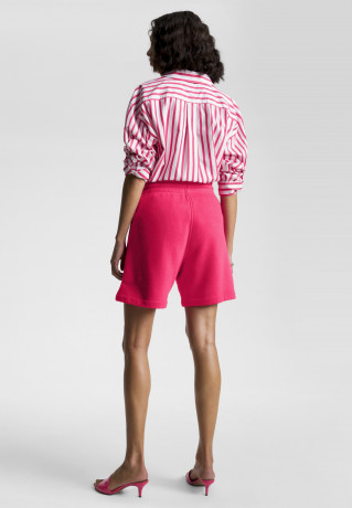 Tommy Hilfiger LOGO TERRY Shorts bright cerise pink шорты с ЛОГОТИПОМ ярко-вишнево-розовый