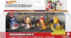 Mattel Hot Wheels Mario Kart-Fahrzeuge im 4er-Pack mit 1 exklusiven Sammlermodell Набор из 4 машин Hot Wheels Mario Kart с 1 эксклюзивной коллекционной моделью