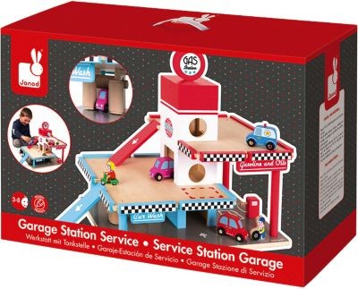 Janod Tankstelle\/ Garage (Holz) Заправка/гараж (деревянный)