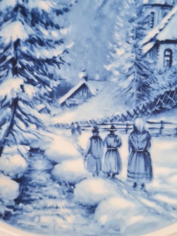 Seltmann Weiden Декоративная тарелка "Рождество 1980. Зима в Тироле", 19,5 см, 1980г., Германия