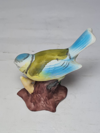 Фигурка декоративная винтажная фарфоровая "Птица на ветке", 9,5 x 7 см, Тайвань, 1960-70гг.