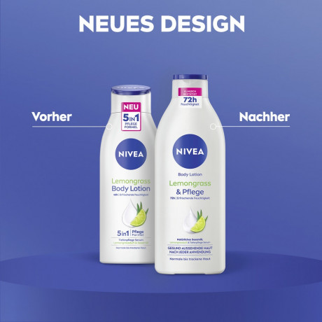 NIVEA Body Lotion Lemongrass & Pflege, 400 ml, Нивеа Лосьон для тела, кунжутное масло и аромат лемонграсса, 72ч увлажнение, 400 мл