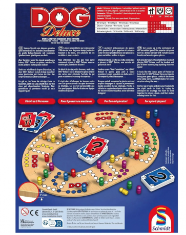 Schmidt Spiele 49274 Dog Deluxe, Настольная игра Дог (Германия) 49274 Dog, подарочное издание с деревянным полем, от 2 до 6 игроков, от 8 лет