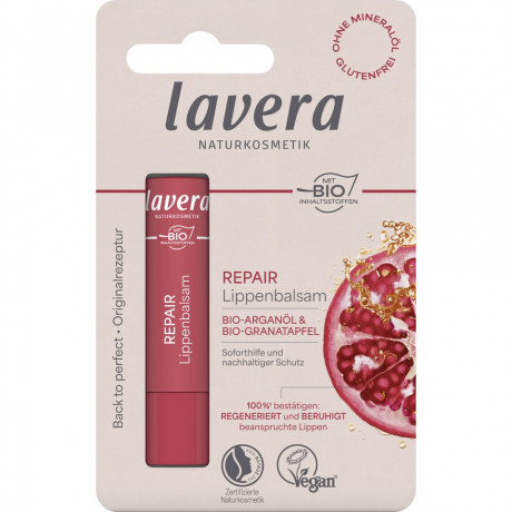 LAVERA Repair Lippenbalsam, 4,5 g, Лавера Бальзам для губ восстанавливающий, био-масло ши и миндаль, 4,5 г