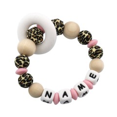 elefantasie Beissring Leopard personalisiert mit Namen Леопардовый прорезыватель персонализированный с именем