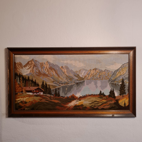 Картина винтажная с изображением пейзажа Шварцвальда, гобелен, 99 x 54,5 см, Германия, 1960-70гг.