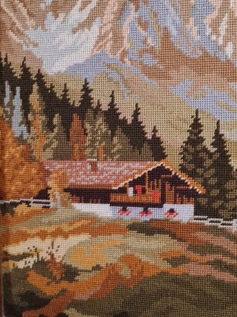 Картина винтажная с изображением пейзажа Шварцвальда, гобелен, 99 x 54,5 см, Германия, 1960-70гг.