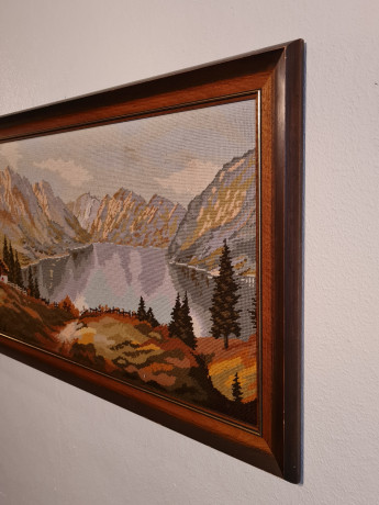 Картина винтажная с изображением пейзажа Шварцвальда, гобелен, 99 x 54,5 см, Германия, 1960-70гг.