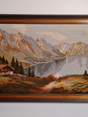 Картина винтажная с изображением пейзажа Шварцвальда, гобелен, 99 x 54,5 см, Германия, 1960-70гг.