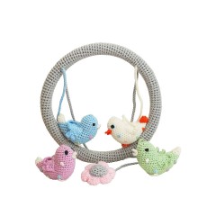 SindiBaba® Baby-Mobile gehakelt mit Rasseln Детский мобиль связанный крючком с погремушками