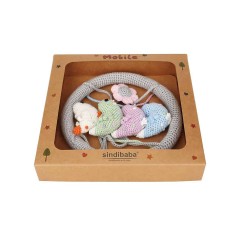 SindiBaba® Baby-Mobile gehakelt mit Rasseln Детский мобиль связанный крючком с погремушками
