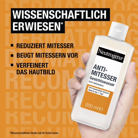 Neutrogena Anti-Mitesser Gesichtswasser, 200 ml, Neutrogena Anti-Mitesser Очищающий тоник с салициловой кислотой против чёрных точек, 200 мл