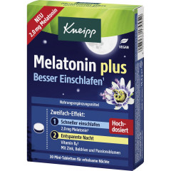 Kneipp Melatonin plus - Besser Einschlafen, 30 Stueck, Kneipp таблетки «Мелатонин Плюс» для улучшения засыпания, 30 шт.