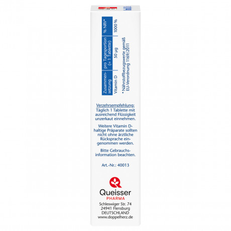 Doppelherz Vitamin D3 2000 I.E., 60 Mini-Tabletten, 24,9 g, Витамин D3 2000 МЕ для иммунитета, костей, зубов и мышц, мини-таблетки, 60 шт., 24,9 г